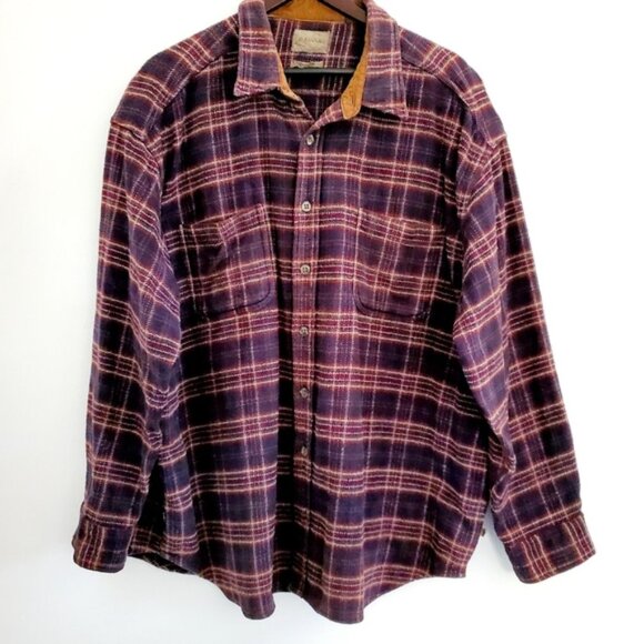 ST. John's Bay XXL Red Plaid Button-up Cotton Long Sleeve Work Shacket - Picture 1 of 11